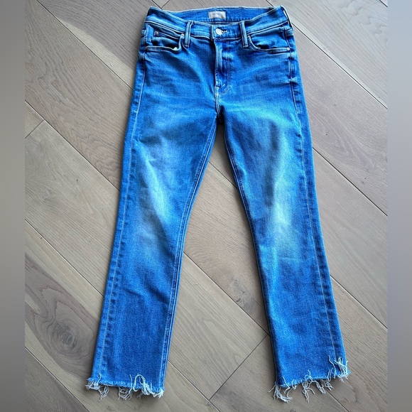 MOTHER Denim - MOTHER Lil’ mid rise dazzler ankle fray